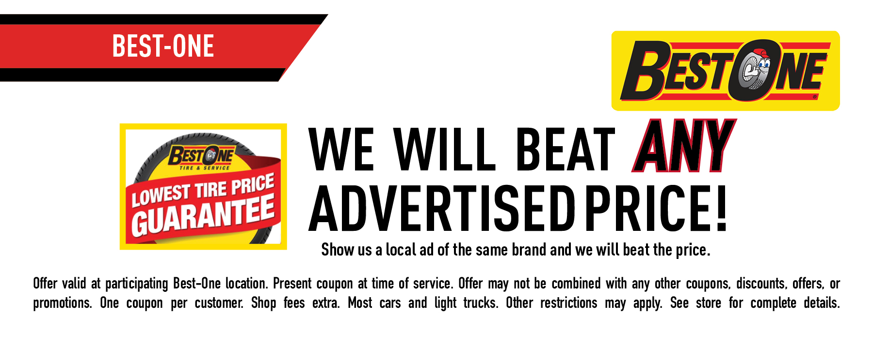 Lowest tire price guarantee coupon