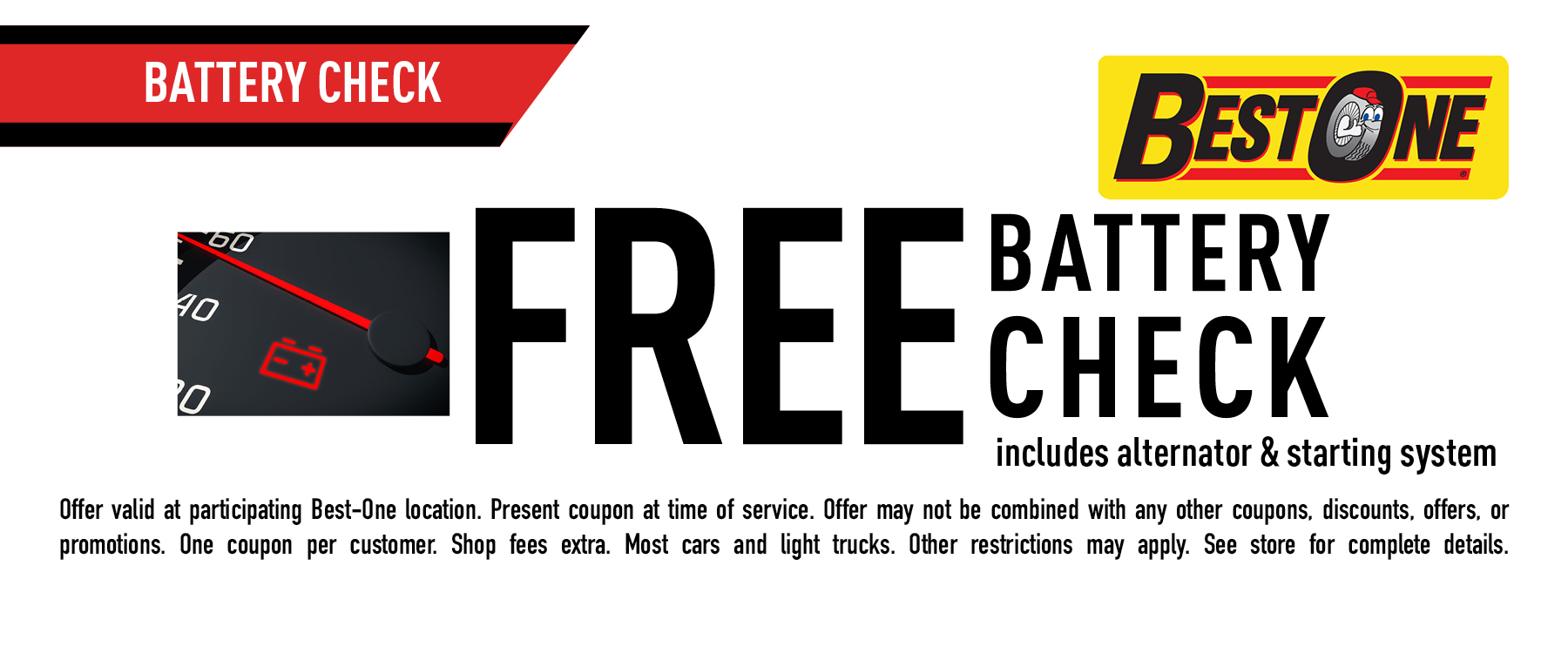 Free battery check coupon